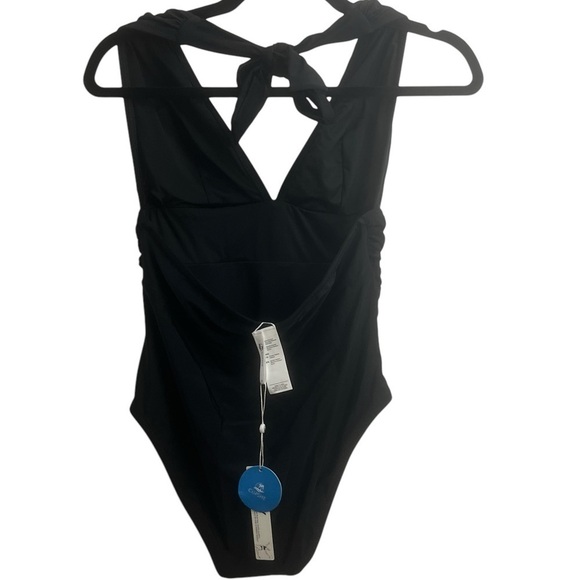 Cupshe M Black One Piece Plunge front - Picture 4 of 7
